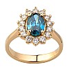 Verlovingsring i055Dbovdi Kate Middleton in goud met blauwe diamant en diamanten