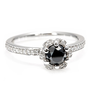 Engagement ring i121997DnDi in Gold with Black Diamond and Diamonds