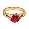 Engagement Ring i122311RbDi in Gold with Ruby and Diamonds