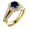 Engagement Ring i122311SfDi in Gold with Sapphire and Diamonds