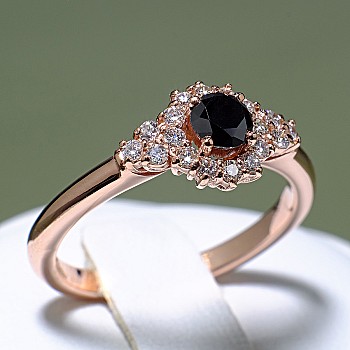 Engagement ring i122650DnDi in Gold with Black Diamond and Diamonds