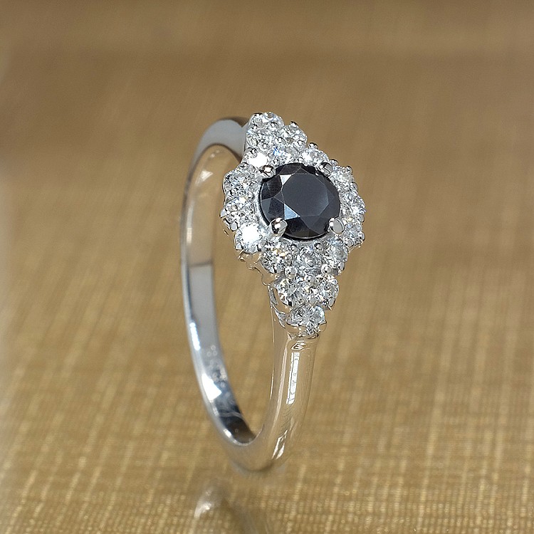 Engagement ring i122650DnDi in Gold with Black Diamond and Diamonds