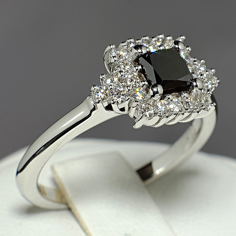 Engagement ring i122650DnDi in Gold with Black Diamond and Diamonds