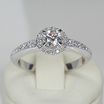 Engagement ring in Platinum with Diamonds - GIA 0.50ct - 0.70ct i122699PtDiDi