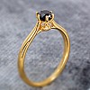 Anello di fidanzamento i122995DnDi in Oro con Diamante Nero e Diamanti