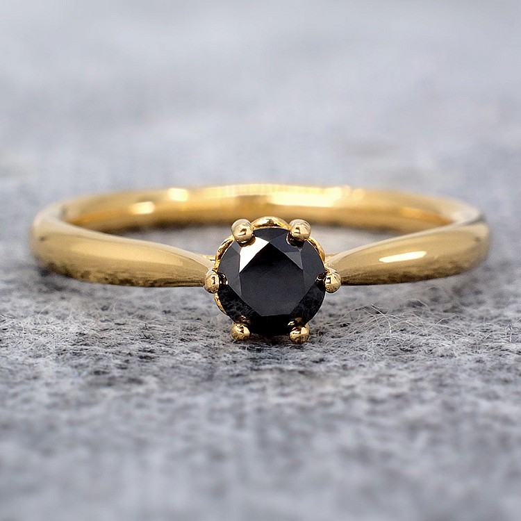 Anello di fidanzamento i122995DnDi in Oro con Diamante Nero e Diamanti