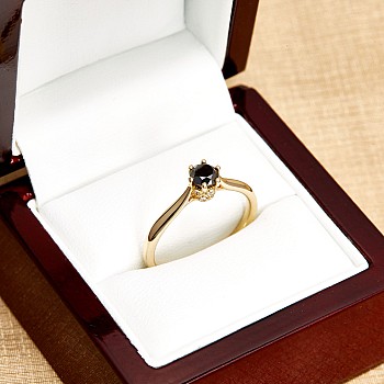 Engagement ring i122995DnDi in Gold with Black Diamond and Diamonds