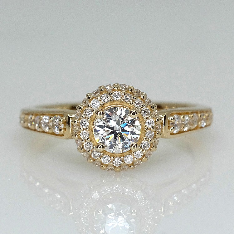 Engagement ring i1628Didi in Gold with Diamonds - GIA 0.30ct - 0.40ct