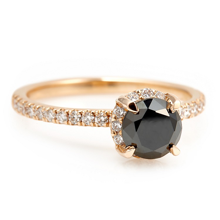 Engagement ring i164dndi in Gold with Black Diamond and Diamonds