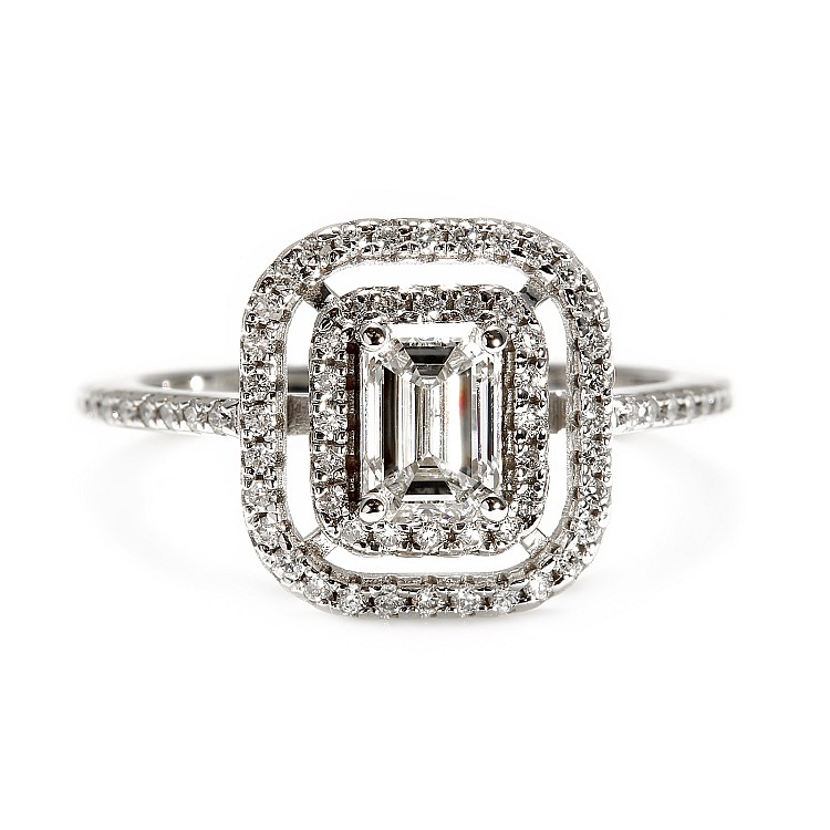 Engagement ring i1903 in Gold with Colorless Diamonds - GIA 0.30ct - 0.40ct