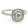 18k White Gold Engagement Ring with Cushion Cut Diamond GIA Certified i1903DchDi