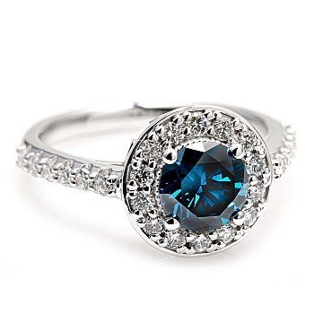 Engagement ring i2159DbDi in Gold with Blue Diamond and Diamonds