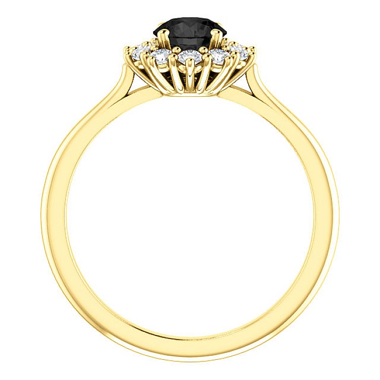 Engagement ring i71606DnDi in Gold with Black Diamond and Diamonds