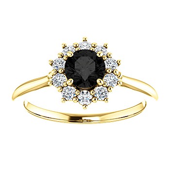 Engagement ring i71606DnDi in Gold with Black Diamond and Diamonds