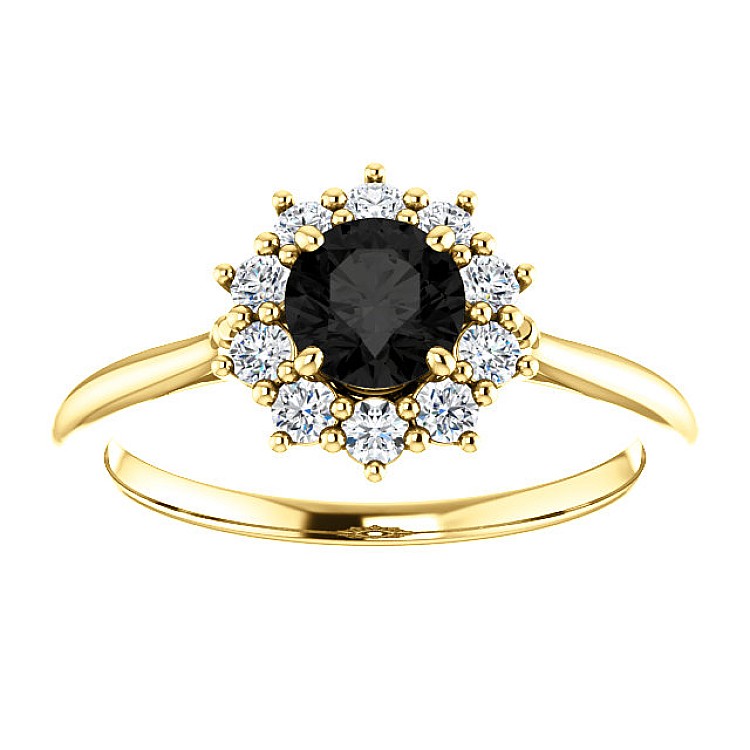 Engagement ring i71606DnDi in Gold with Black Diamond and Diamonds