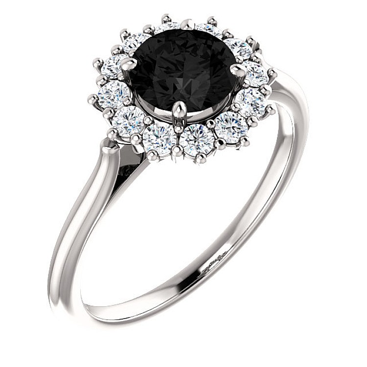 Engagement ring i71606DnDi in Gold with Black Diamond and Diamonds