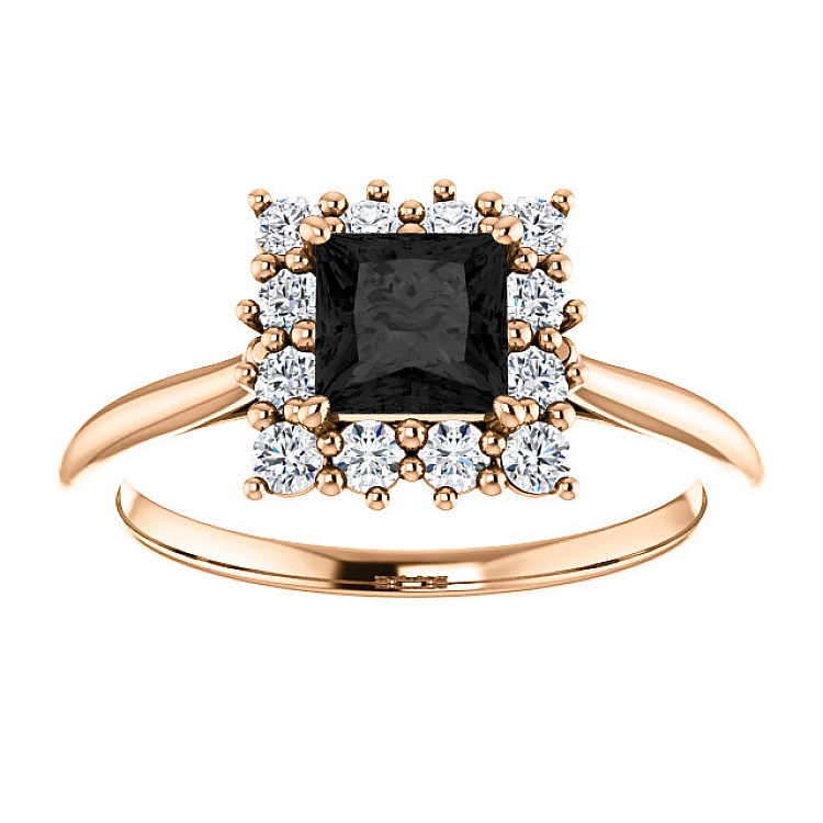 Engagement ring i71606DnDi in Gold with Black Diamond and Diamonds