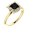 Engagement ring i71606DnDi in Gold with Black Diamond and Diamonds