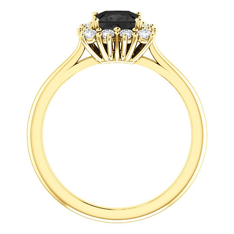 Engagement ring i71606DnDi in Gold with Black Diamond and Diamonds