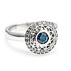 Vintage ring in Gold or Platinum with Blue Diamond and Diamonds i71755DbDi