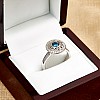 Vintage ring in Gold or Platinum with Blue Diamond and Diamonds i71755DbDi