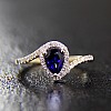 Engagement Ring i782SfPaDi in Gold with Teardrop Sapphire and Diamonds