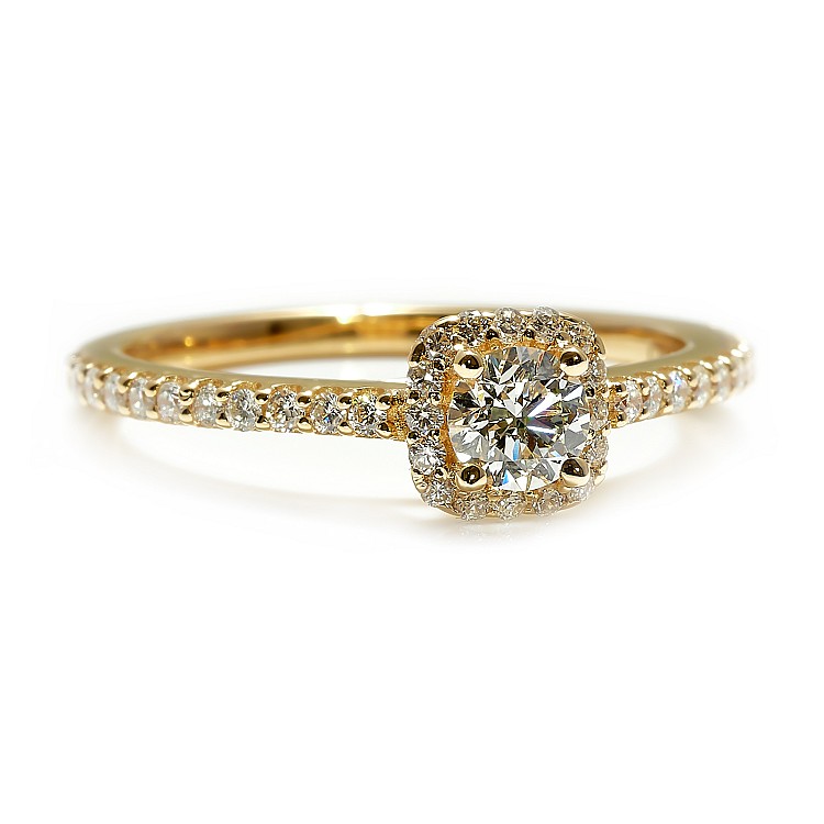 i1420didi Gold Engagement Ring with Diamonds