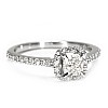 Halo Engagement Ring in 18k White Gold with Cushion Certified GIA Central Diamond i1420dchdi