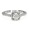 Halo Engagement Ring in 18k White Gold with Cushion Certified GIA Central Diamond i1420dchdi