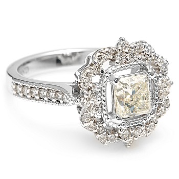 Engagement ring i1661Dipdi in Gold with Princess Diamond - GIA 0.50ct - 0.70ct