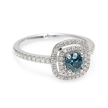 Engagement ring i1903DbDi in Gold with Blue Diamond and Diamonds