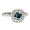 Gold Engagement Ring with Blue Diamond and Diamonds i1905DbDi