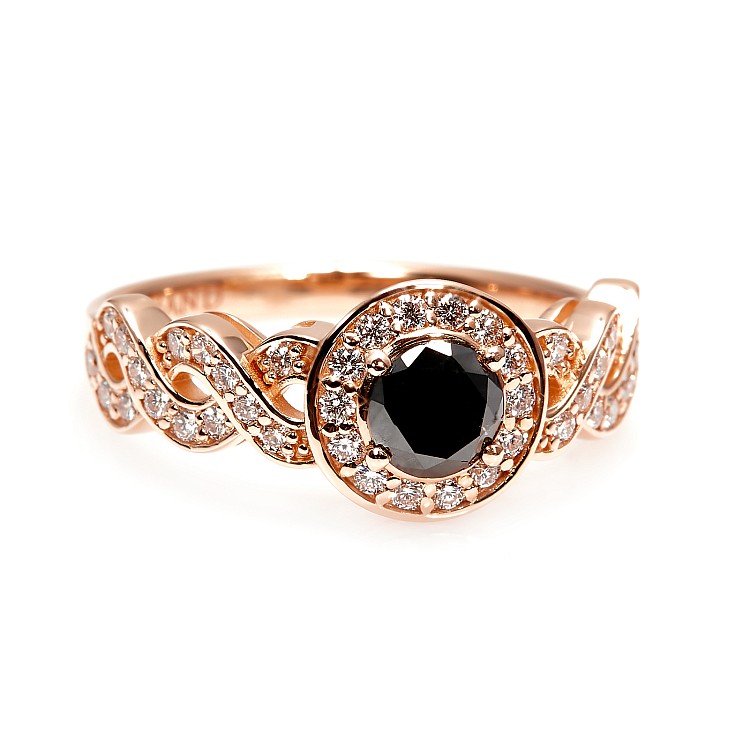 Engagement ring i2675dndi in Gold with Black Diamond and Diamonds