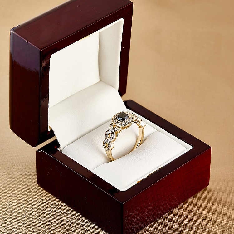 Engagement ring i2675dndi in Gold with Black Diamond and Diamonds