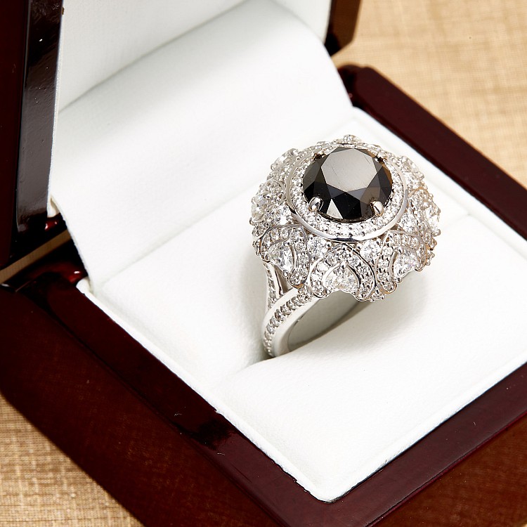 Engagement ring i2699DnDi in Gold with Black Diamond and Diamonds