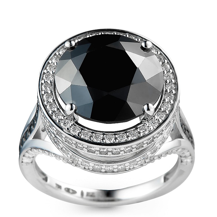 Engagement ring i2713DnDi in Gold with Black Diamond and Diamonds