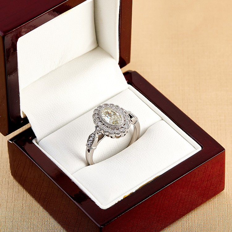 Vintage i2938DovDi Gold Engagement Ring with Oval Diamond - GIA 0.50ct - 0.70ct