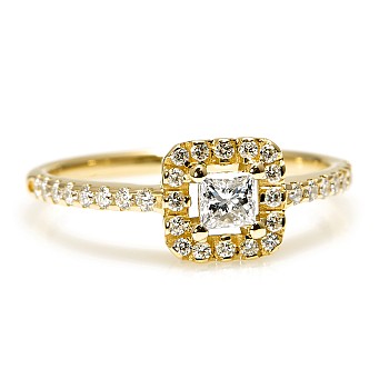 Engagement ring i325dipdi in Gold with Princess Diamond and Diamonds