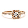 i325dipdi Gold Engagement Ring with Princess Diamond and Diamonds - GIA 0.30ct - 0.40ct