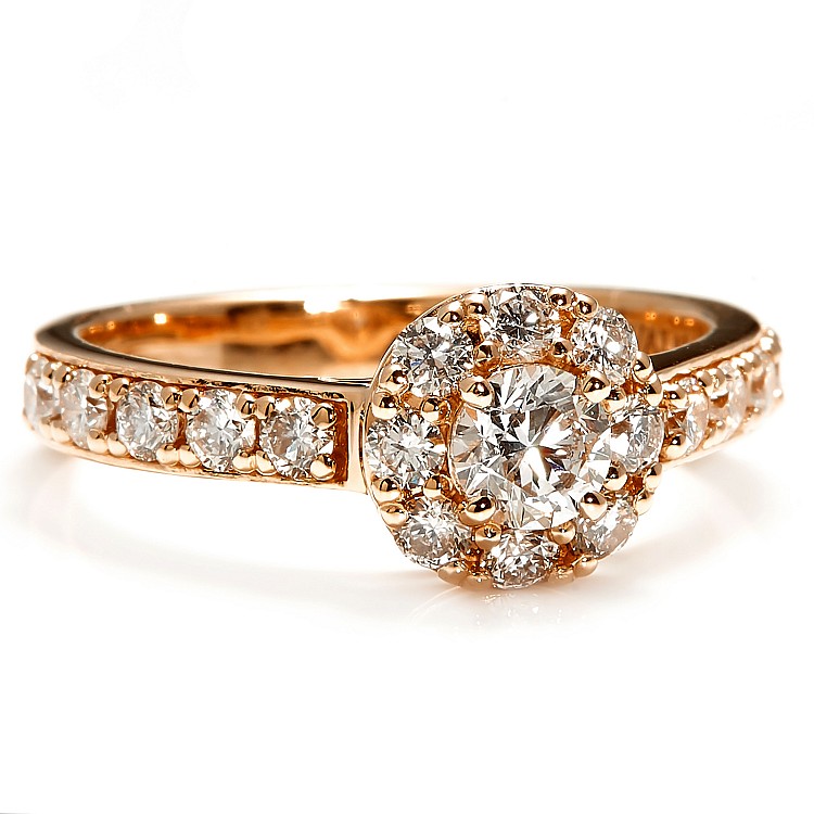 Gold Engagement Ring with Colorless Diamonds - GIA 0.30ct - 0.40ct i3923Didi