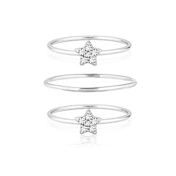 Set of Star Rings set1945DiDi in Gold or Platinum with Diamonds