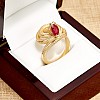 Snake Ring i2714 in Gold with Ruby and Diamonds