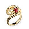 Snake Ring i2714 in Gold with Ruby and Diamonds