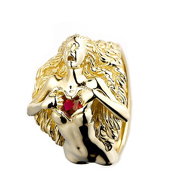 Take My Heart i2749 Gold Ring with Ruby