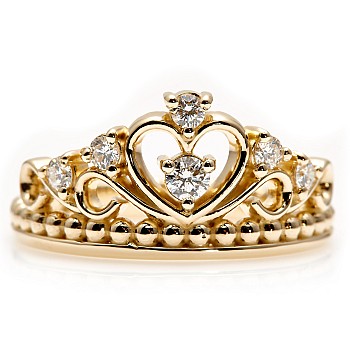 King i2757 Gold or Platinum Ring with Diamonds