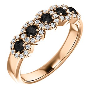Gift Ring i122830Dndi in Gold with Black and Colorless Diamonds
