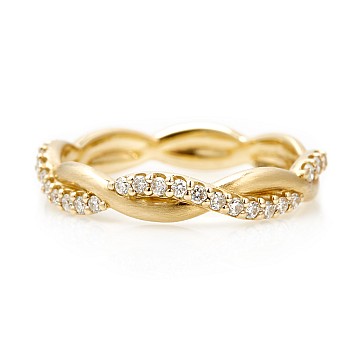 Twisted Ring i1552didi in Gold or Platinum with Diamonds