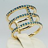 Gift Ring i613db in Gold with Blue Diamonds