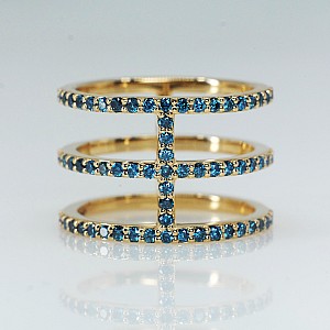 Gift Ring i613db in Gold with Blue Diamonds
