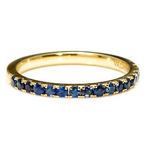 Semi Eternity Gift Gold Ring with Sapphires i2029sf